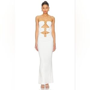 $80 NWT SUPERDOWN Luciana Maxi Dress White Medium